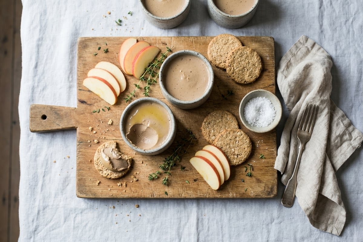 Chicken liver & thyme pate with oatcakes & apple